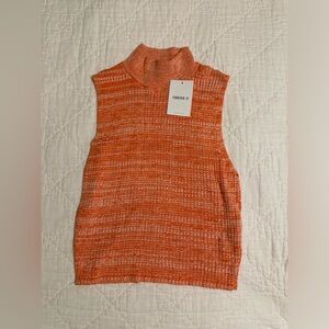 Forever 21 Orange Sleeveless Turtleneck